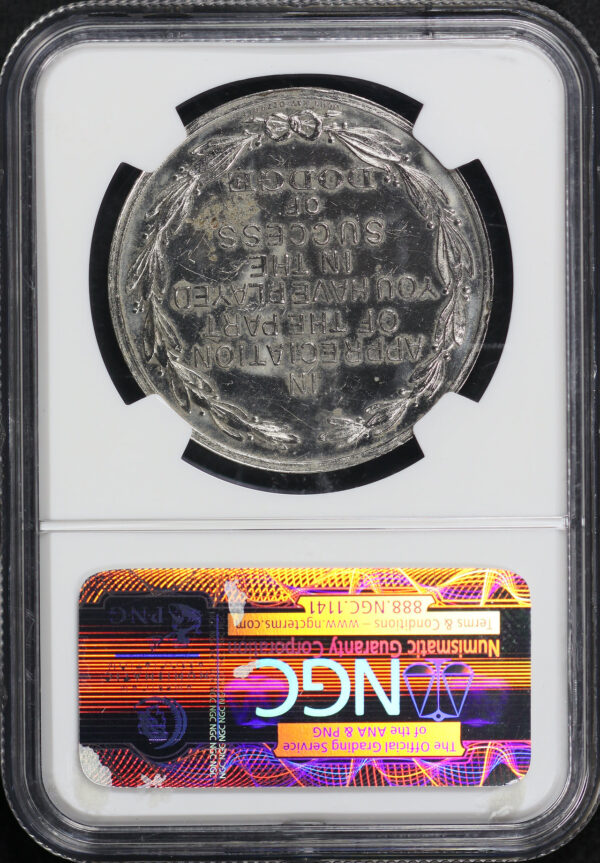 Reverse of this 1939 MI HK-739 25th Anniversary Dodge Brothers So-Called Dollar NGC MS-62
