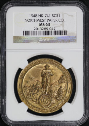 Obverse of this 1948 HK-741 Northwest Paper Company So-Called Dollar NGC MS-63