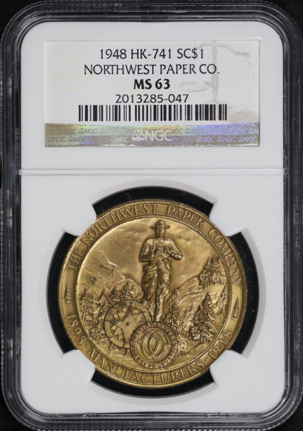 Obverse of this 1948 HK-741 Northwest Paper Company So-Called Dollar NGC MS-63
