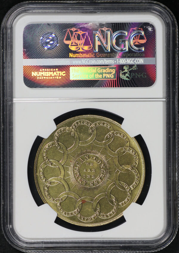 Reverse of this (1962) HK-856a  Bashlow Restrike Goldine So-Called Dollar NGC MS-64 Jeff Shelvin Collection