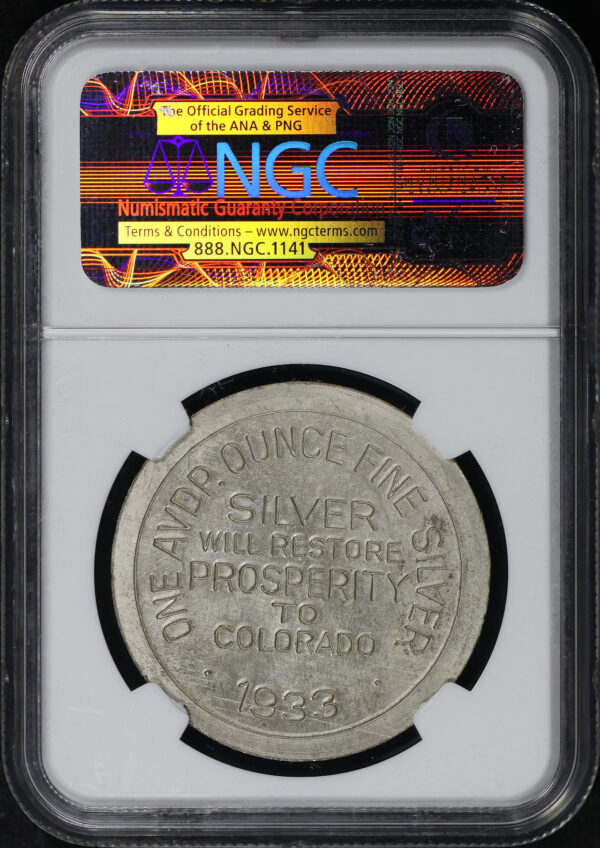 Reverse of this 1933 CO HK-867 Century of Progress So-Called Dollar NGC MS-62