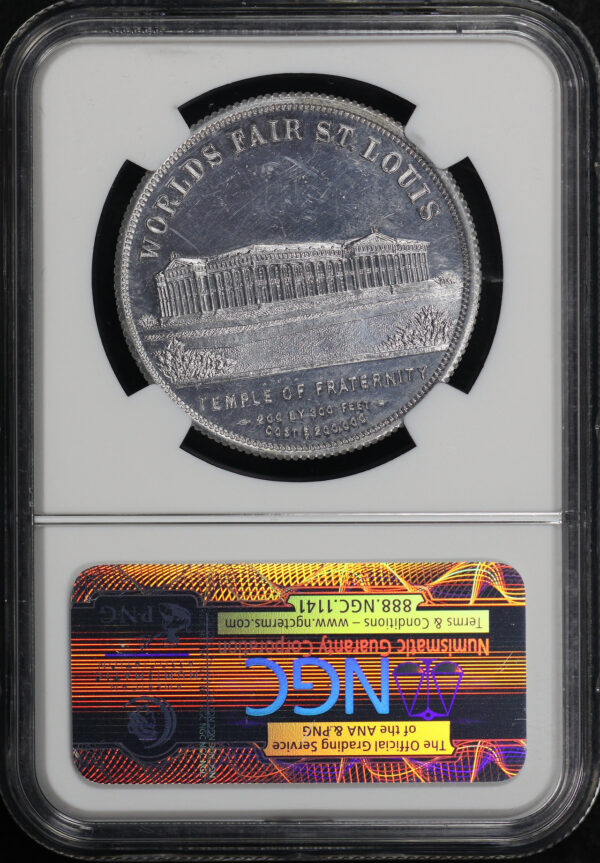 Reverse of this (1904) MO HK-319  Palace of Electricity Louisiana Purchase Exposition So-Called Dollar NGC MS-61 PL Jeff Shelvin Collection