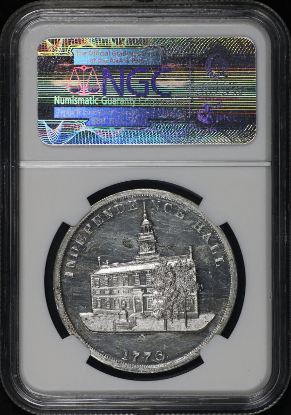 Reverse of this (1876) PA HK-29  Liberty Bell 3mm Thick Planchet NGC MS-62 PL