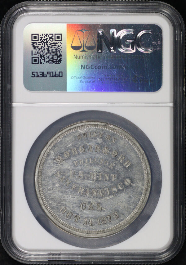 Reverse of this 1873 CA HK-1003 San Francisco Mint Press WM So-Called Dollar NGC UNC Bent