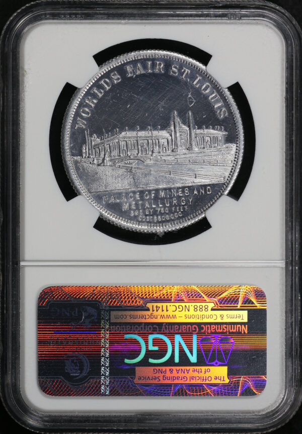 Reverse of this (1904) MO HK-320 Palace of Machinery Louisiana Purchase Exposition So-Called Dollar NGC MS-63 DPL Jeff Shelvin Collection