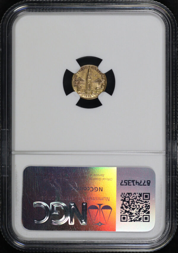Reverse of this 1940 CA HK-490 No Legends Charbneau Golden Gate Exposition Gilt So-Called Dollar NGC MS-64
