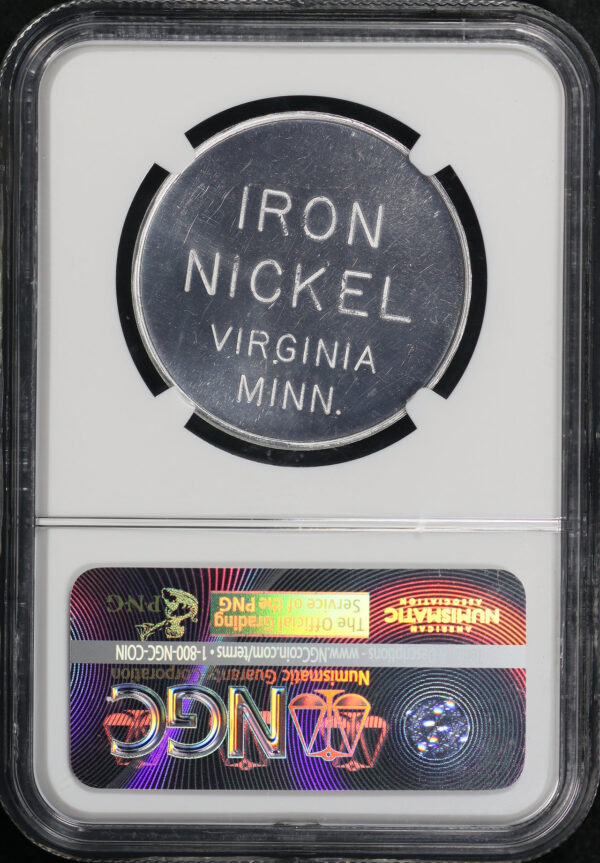Reverse of this 1958 MN HK-518a  Virginia, Montana Statehood Centennial Iron Nickel So-Called Dollar NGC MS-65 DPL