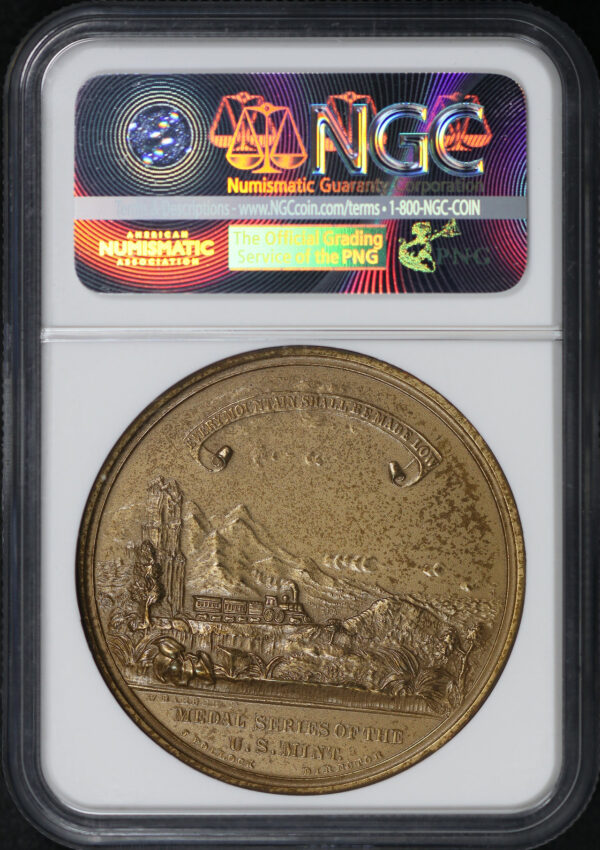 Reverse of this Undated HK-12 Pacific Railway Complete Bronze  45mm Modern Restrike So-Called Dollar NGC MS-63