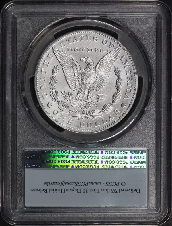 Reverse of this 2021  Morgan Dollar 100th Anniversary PCGS MS-69.