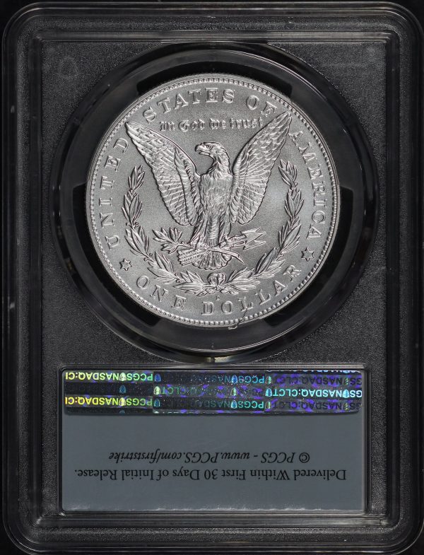 Reverse of this 2021-D Silver Eagle Morgan Dollar 100th Anniversary PCGS MS-69  Strike