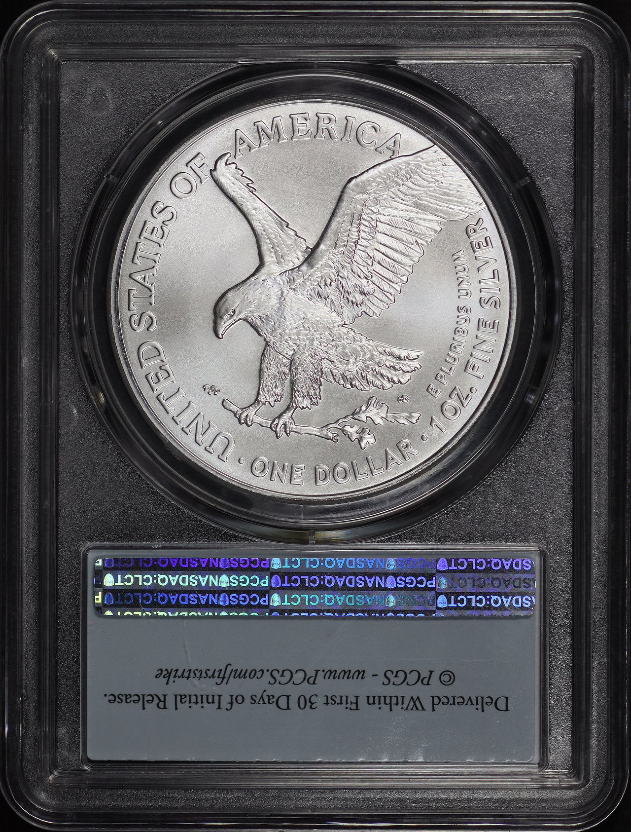 Reverse of this 2021 Silver Eagle Type 2 PCGS MS-70 First Strike