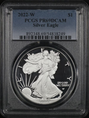 Obverse of this 2022-W Silver Eagle PCGS PR-69 DCAM