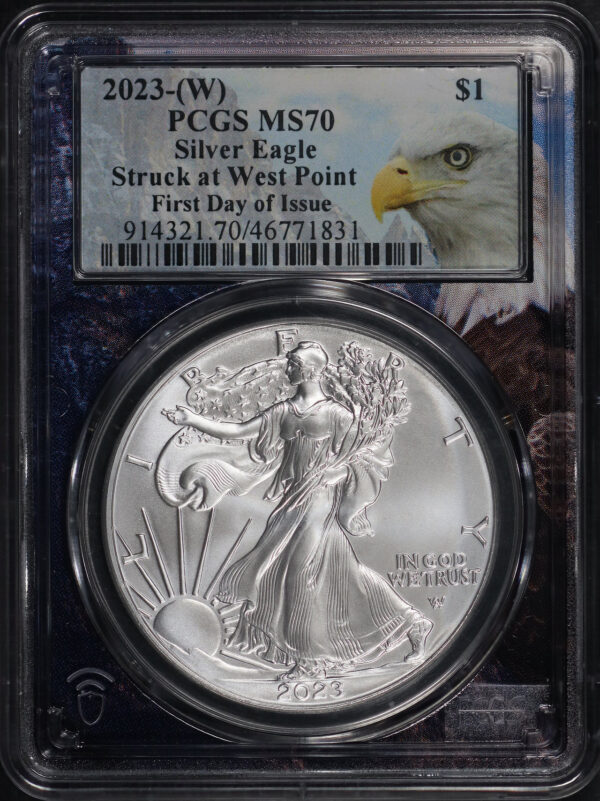 Obverse of this 2022 (W) Silver Eagle PCGS MS-70 First Day Issue