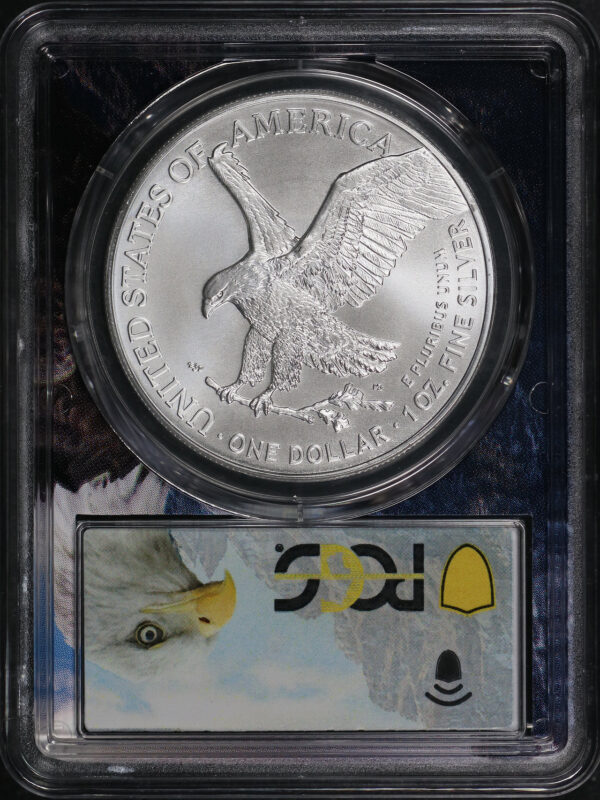 Reverse of this 2022 (W) Silver Eagle PCGS MS-70 First Day Issue