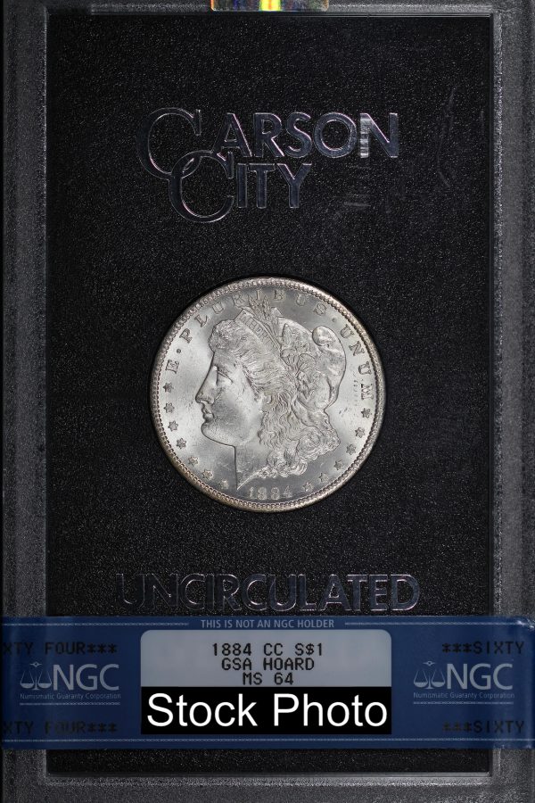 Obverse of this 1884-CC Morgan Dollar NGC MS-64 GSA Hard Pack With Box & Dated COA