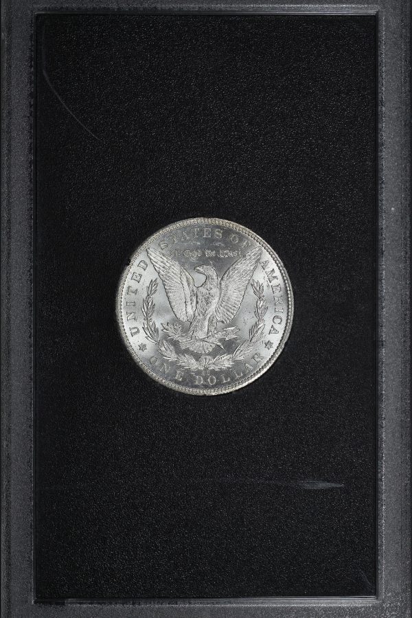 Reverse of this 1884-CC Morgan Dollar GSA Hard Pack With Box & Dated COA