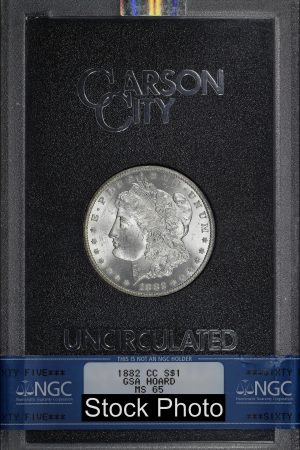 Obverse of this 1882-CC Morgan Dollar NGC MS-65 GSA Hard Pack With Box & Dated COA