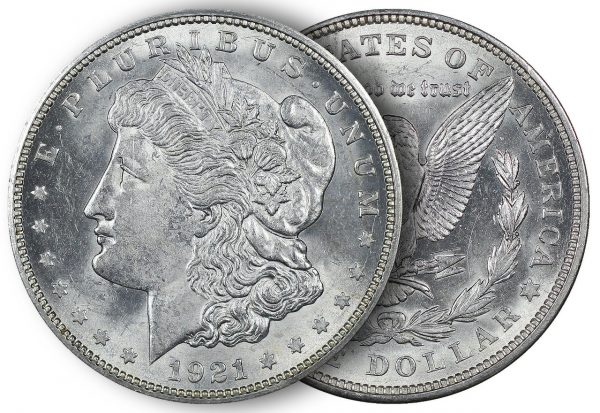 1921 Morgan Silver Dollar AU+
