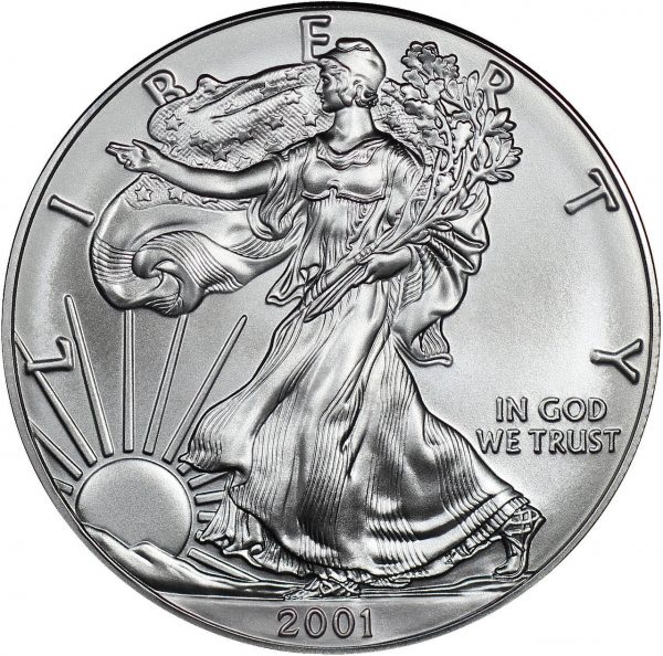 2001 American Silver Eagle Raw BU