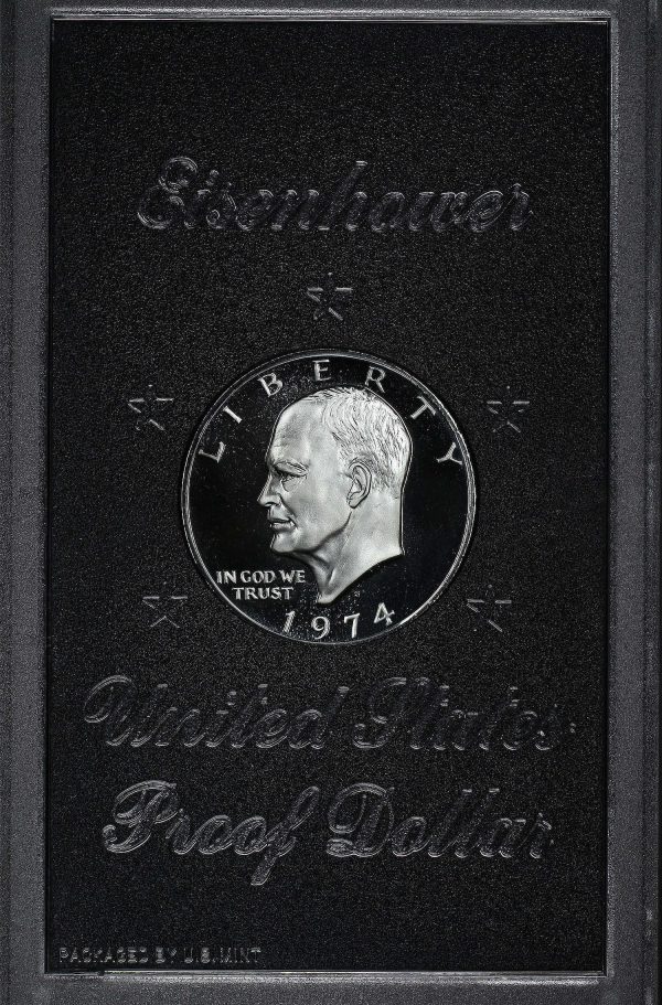 1974-S Eisenhower Dollar Silver Proof With Original US Mint Brown Box - Image 2