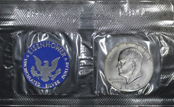1973-S Eisenhower Dollar Silver Uncirculated Pouch - Image 2