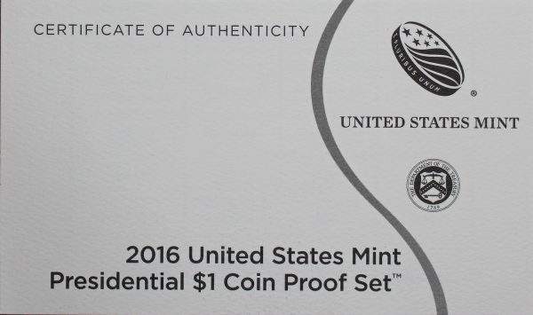 Gallery image of this 2016-S United States Mint Presidential $1 Proof Set