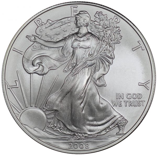 Gallery image of this 2008-W Uncirculated Burnished American Silver Eagle