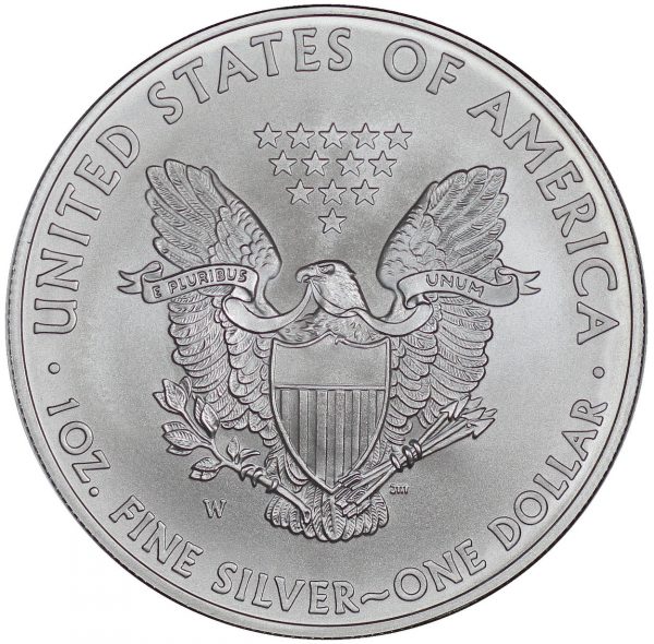 Gallery image of this 2008-W Uncirculated Burnished American Silver Eagle