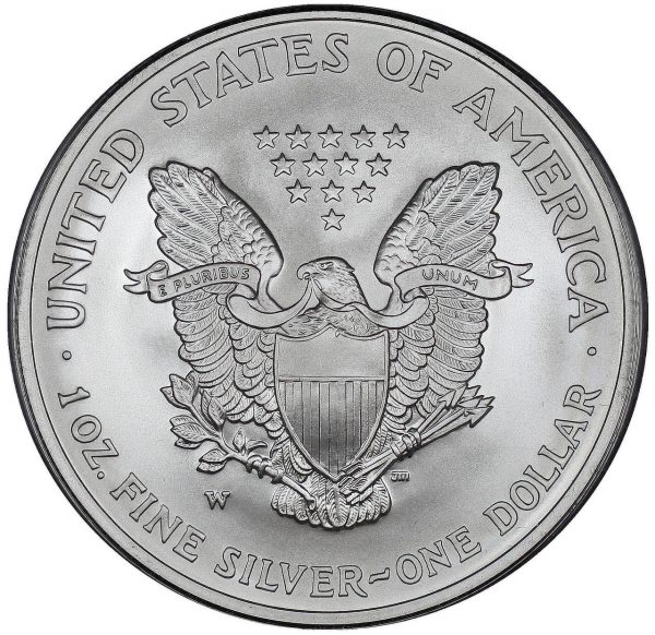 Gallery image of this 2013-W Uncirculated Burnished American Silver Eagle