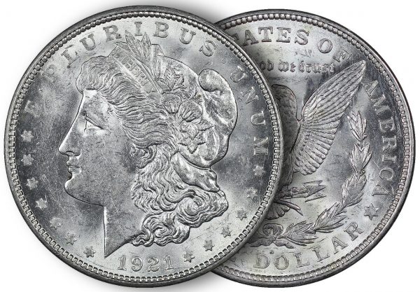 1921-D Morgan Silver Dollar AU+