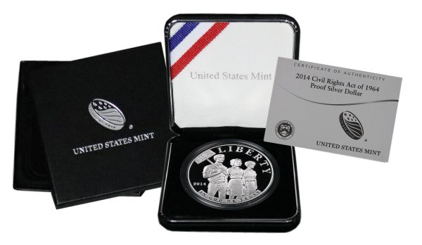 2014-P Cilvil Rights Act of 1964 Commemorative $1 Silver Proof OGP - Image 2