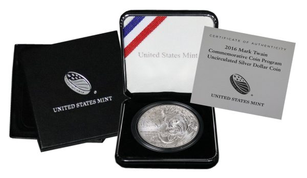 2016-P Mark Twain Commemorative $1 Silver Uncirculated OGP - Image 2