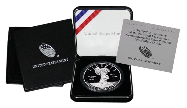 2016-P National Park Service Commemorative $1 Silver Proof OGP - Image 2