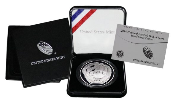2014-P National Baseball Hall of Fame Commemorative $1 Silver Proof OGP - Image 2