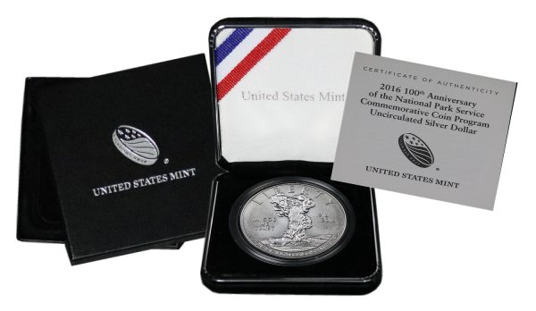 2016-P National Park Service Commemorative $1 Silver Uncirculated OGP - Image 2