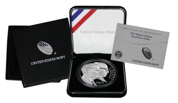 2015-W March of Dimes Commemorative $1 Silver Proof OGP - Image 2