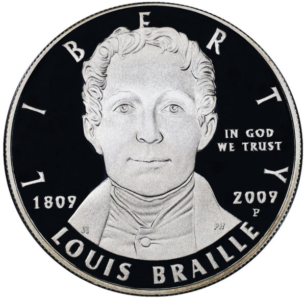 2009-P Louis Braille Bicentennial Commemorative $1 Silver Proof OGP