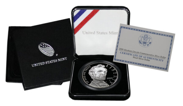 2009-P Abraham Lincoln Commemorative $1 Silver Proof OGP - Image 2