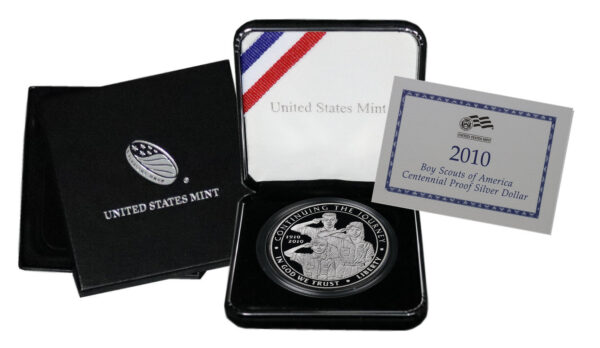 2010-P Boy Scouts of America Commemorative $1 Silver Proof OGP - Image 2