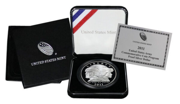 2011-P United States Army Commemorative $1 Silver Proof OGP - Image 2