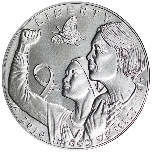 2018-P Breast Cancer Awareness Commemorative $1 Silver Uncirculated OGP