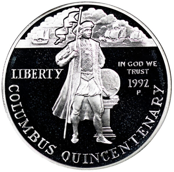 1992-P Columbus Quincentenary Commemorative $1 Silver Proof OGP - Image 2