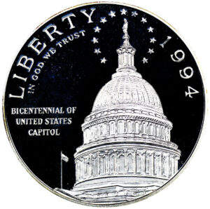 1994-S U.S. Capitol Bicentennial Commemorative $1 Silver Proof OGP