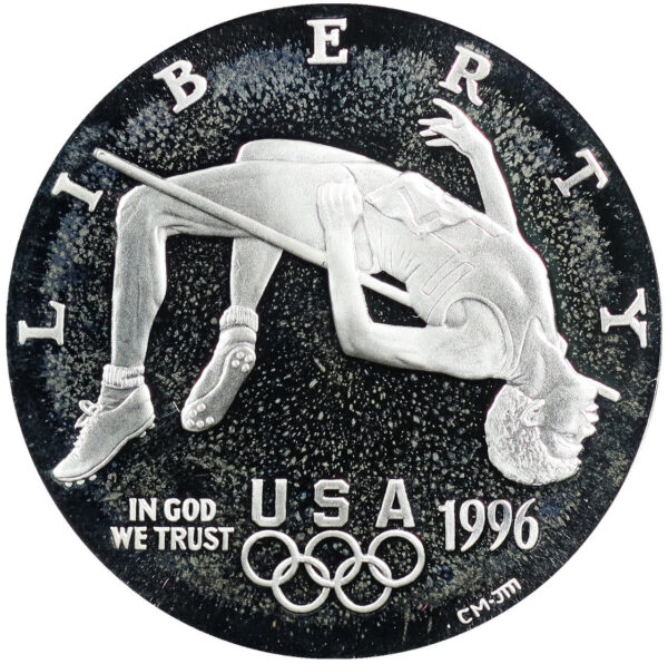 1996-P U.S. Olympic High Jump Commemorative $1 Silver Proof OGP