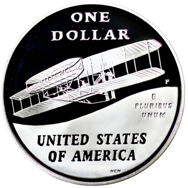 2003-P First Flight Centennial Commemorative $1 Silver Proof OGP - Image 2