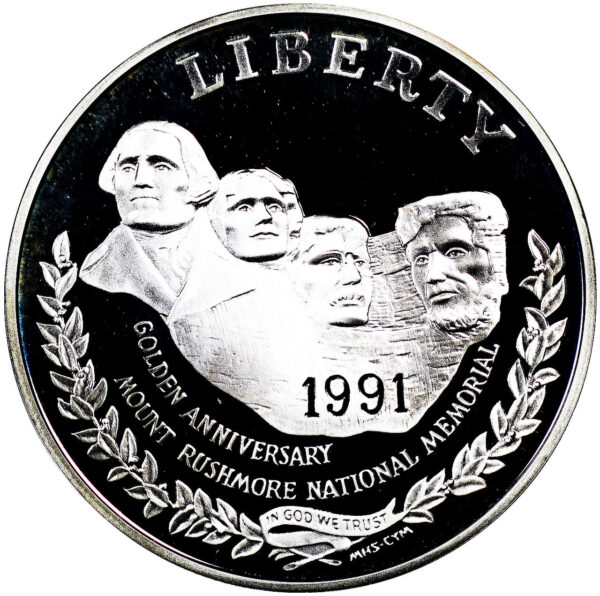 1991-S Mount Rushmore Anniversary Commemorative $1 Silver Proof OGP