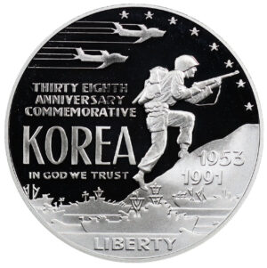 1991-P Korean War Memorial Commemorative $1 Silver Proof OGP