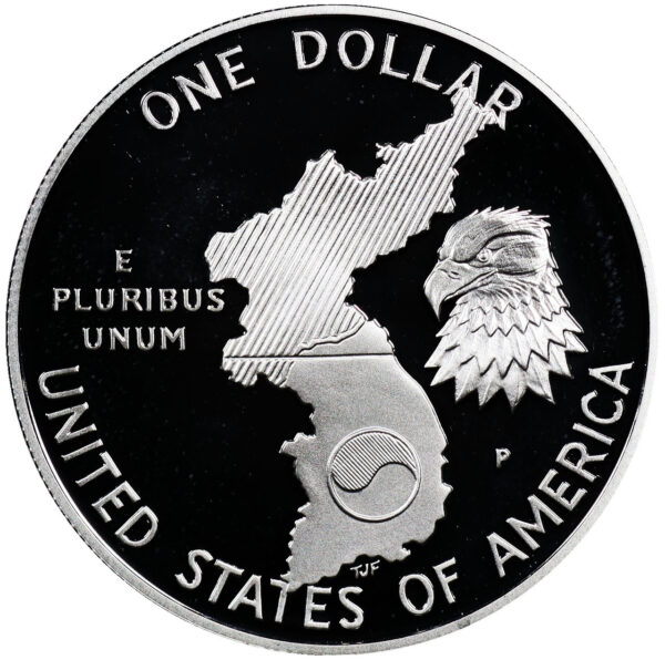 1991-P Korean War Memorial Commemorative $1 Silver Proof OGP - Image 2