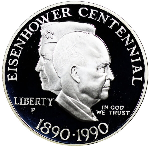 1990-P Eisenhower Centennial Commemorative $1 Silver Proof OGP