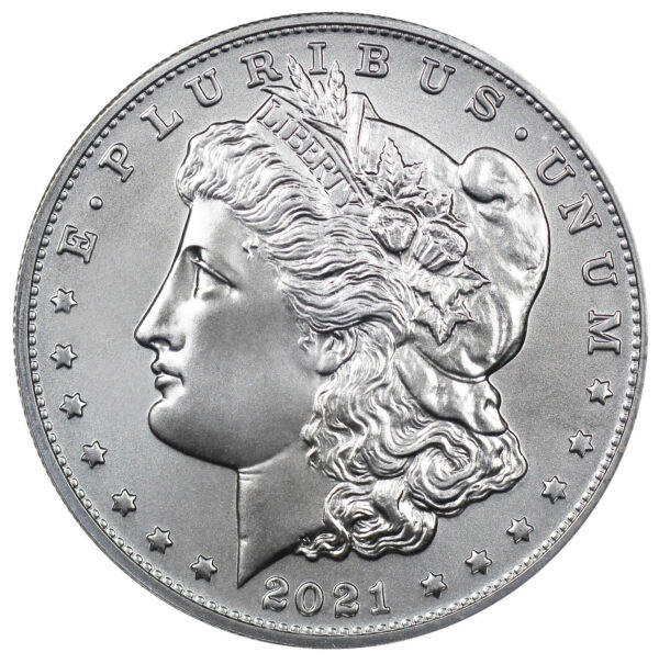 Reverse of this 2021-D Morgan Dollar with Denver Privy Mark  BU With Box & COA